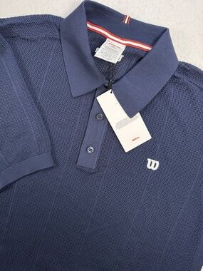 Wilson Benson Knit Polo Men’s XL Navy Blue NWT
